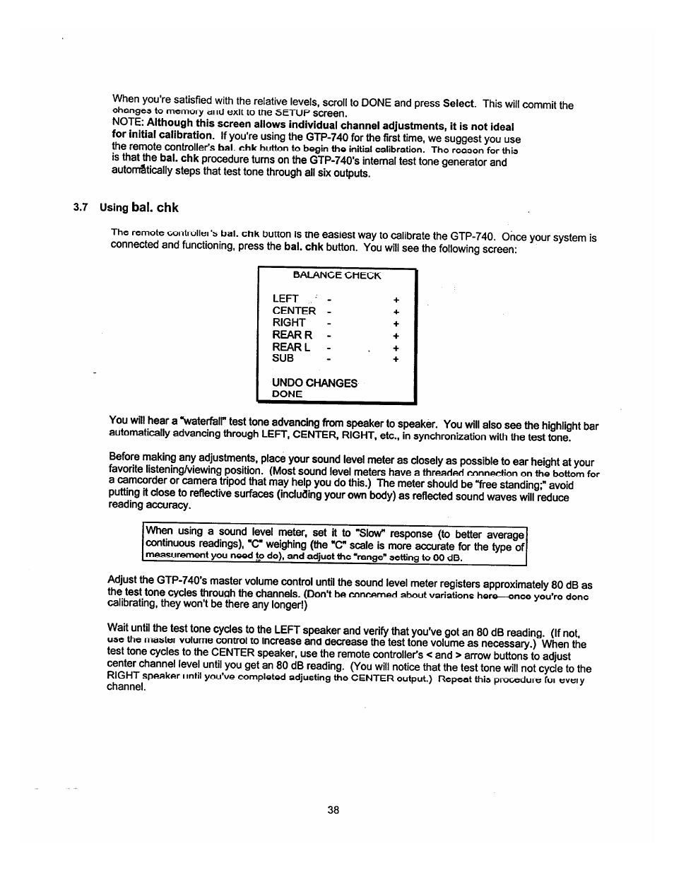 7 using bal. chk | Adcom GTP-740 User Manual | Page 39 / 48