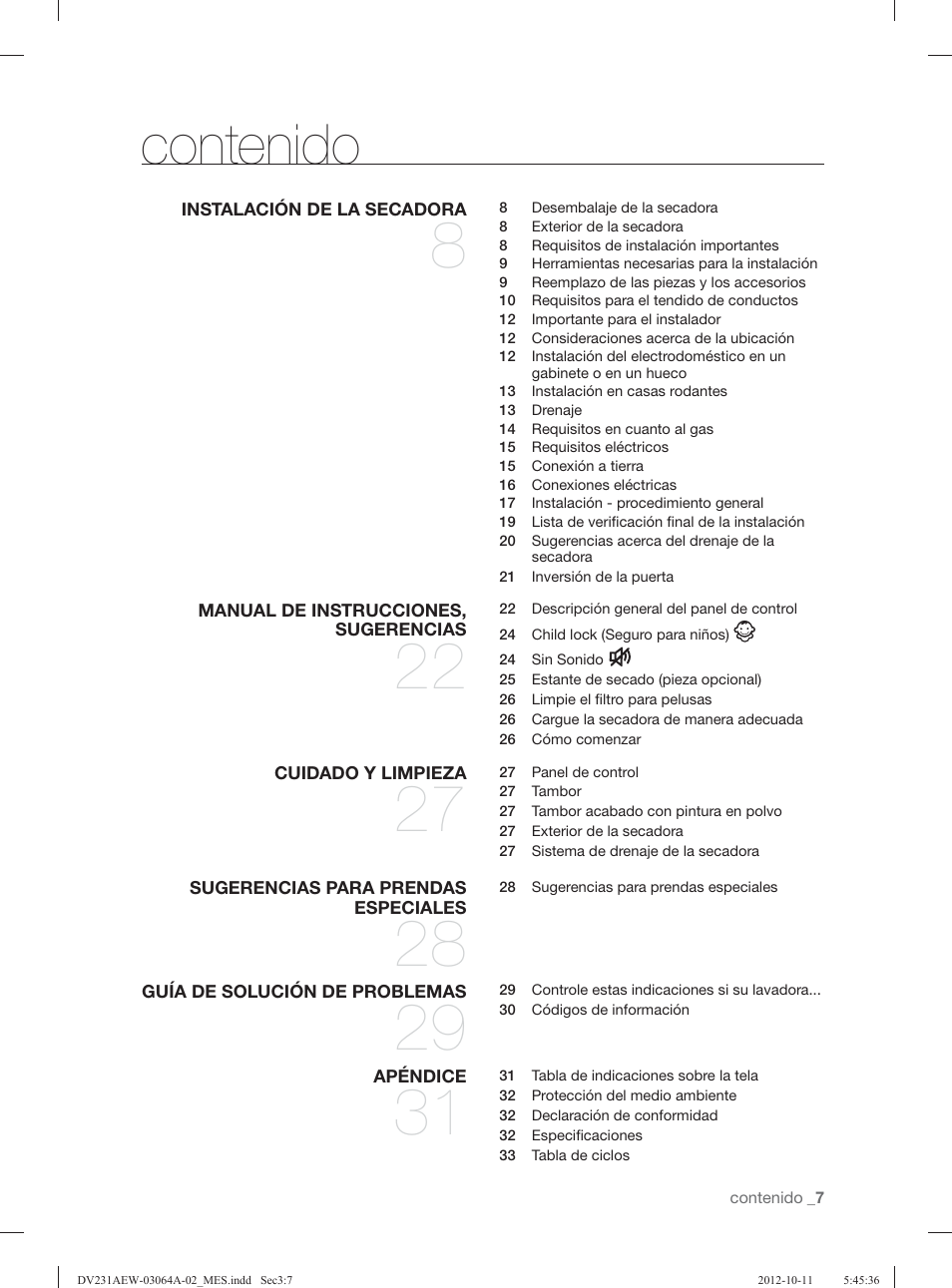 Samsung DV231AGW-XAA User Manual | Page 43 / 72