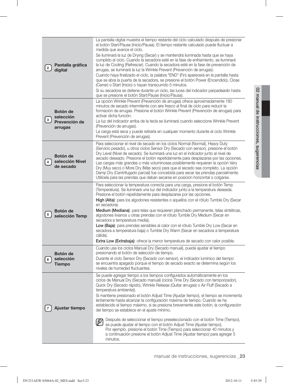 Samsung DV231AGW-XAA User Manual | Page 59 / 72