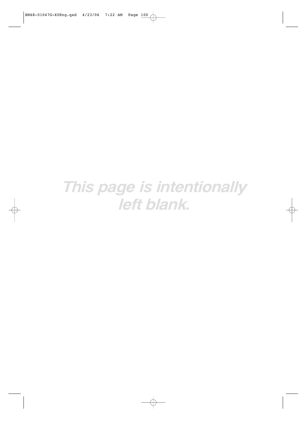 This page is intentionally left blank | Samsung LNS5797DX-XAA User Manual | Page 102 / 302