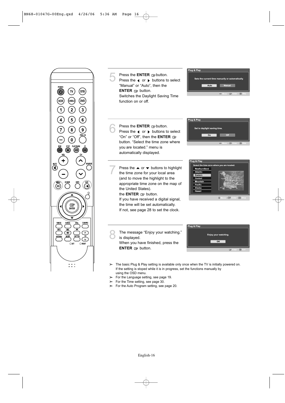 Samsung LNS5797DX-XAA User Manual | Page 18 / 302
