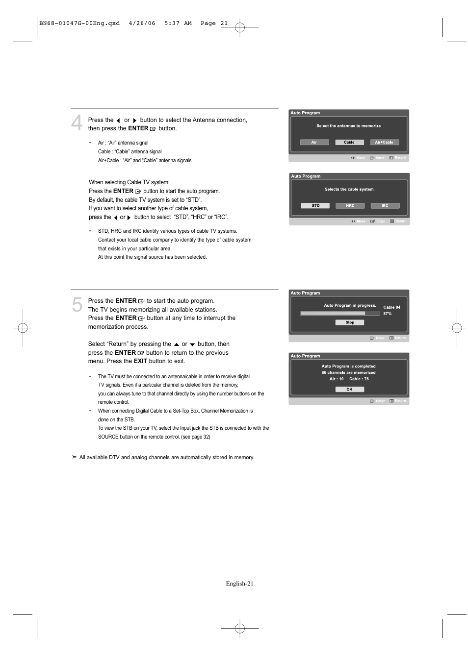 Samsung LNS5797DX-XAA User Manual | Page 23 / 302