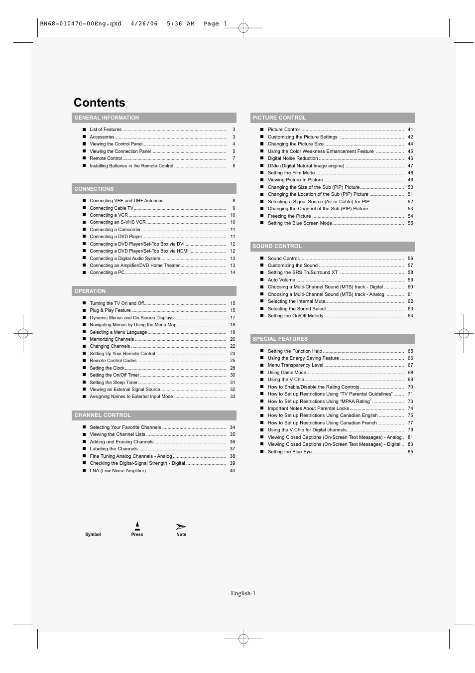 Samsung LNS5797DX-XAA User Manual | Page 3 / 302