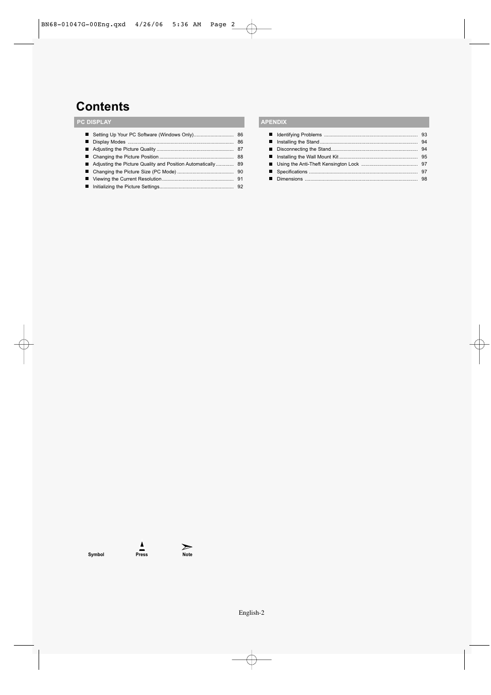 Samsung LNS5797DX-XAA User Manual | Page 4 / 302