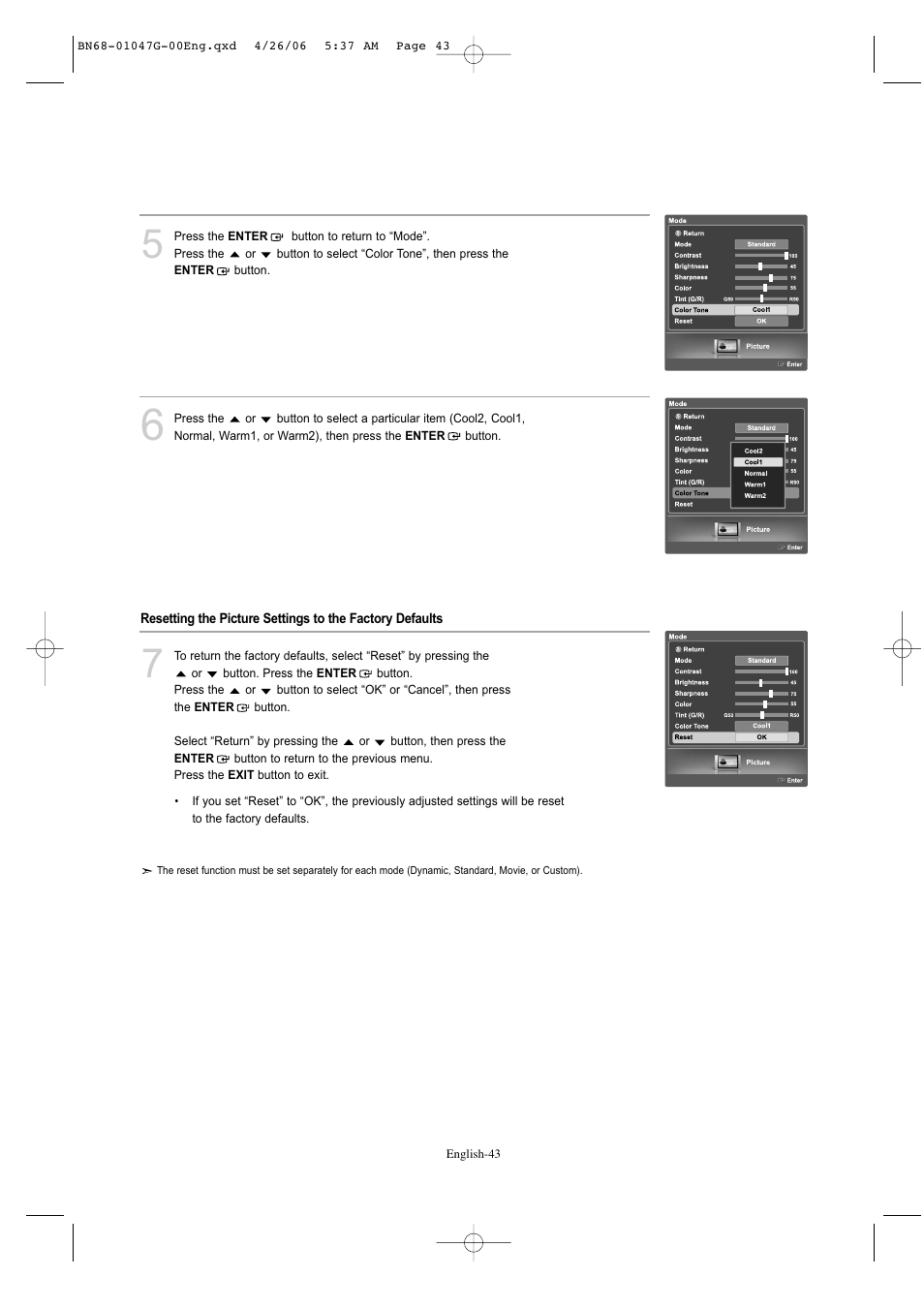 Samsung LNS5797DX-XAA User Manual | Page 45 / 302