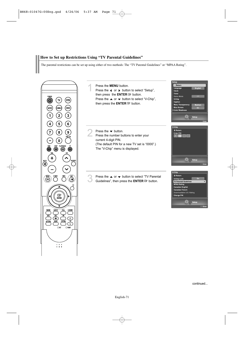 Samsung LNS5797DX-XAA User Manual | Page 73 / 302