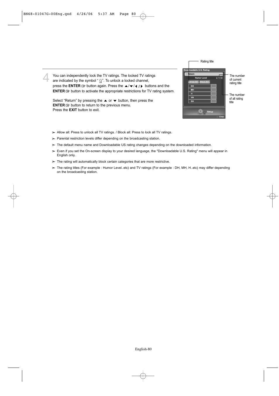 Samsung LNS5797DX-XAA User Manual | Page 82 / 302