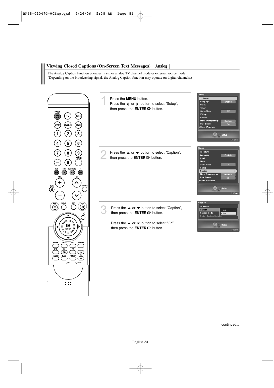 Samsung LNS5797DX-XAA User Manual | Page 83 / 302