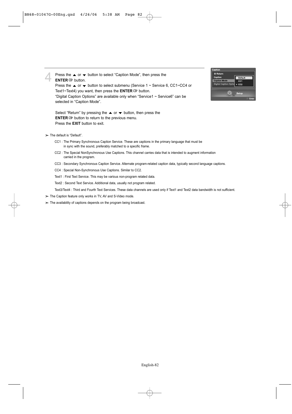 Samsung LNS5797DX-XAA User Manual | Page 84 / 302