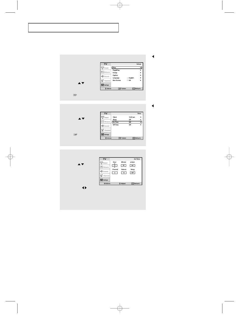 Setting the on/off timer | Samsung LTN1535X-XAC User Manual | Page 36 / 49