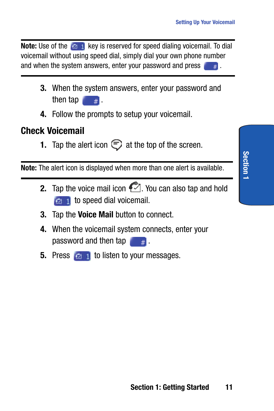 Check voicemail | Samsung SCH-I730ZKVXAR User Manual | Page 11 / 214