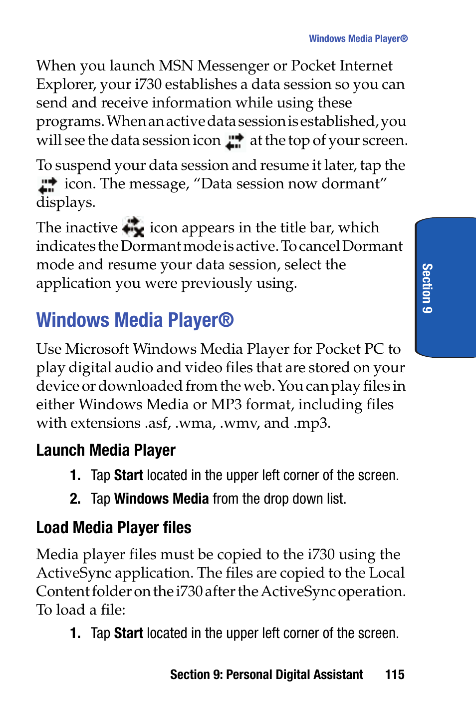 Windows media player | Samsung SCH-I730ZKVXAR User Manual | Page 115 / 214