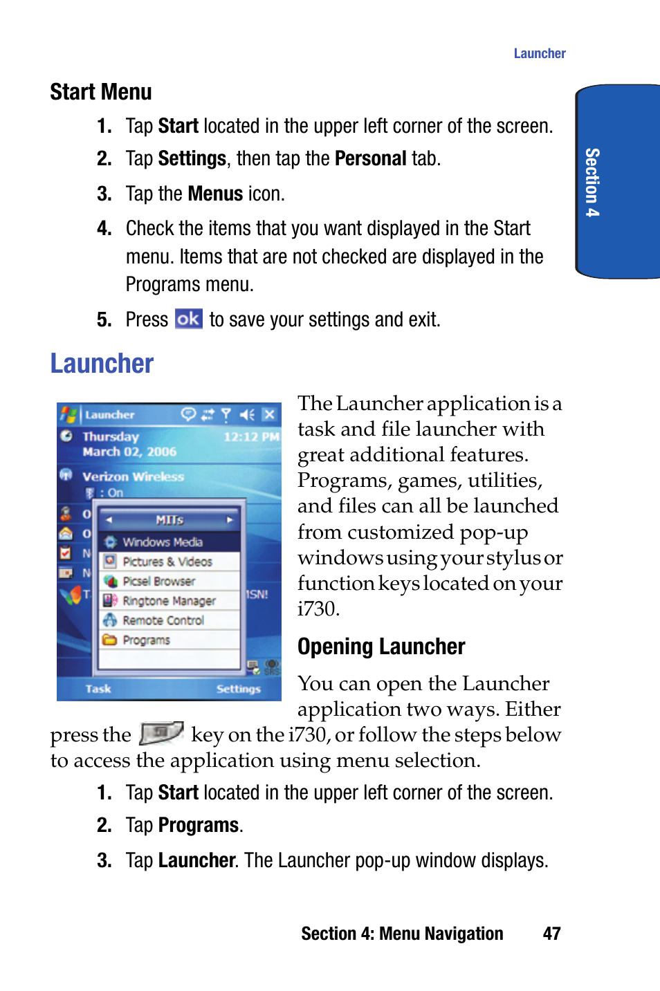 Launcher | Samsung SCH-I730ZKVXAR User Manual | Page 47 / 214