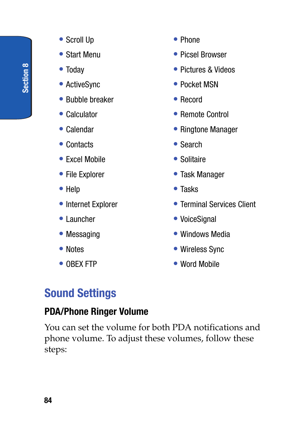 Sound settings | Samsung SCH-I730ZKVXAR User Manual | Page 84 / 214