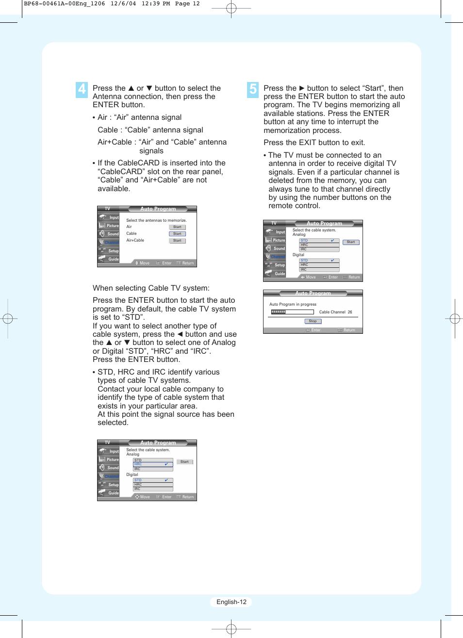 Press the, Button and use the | Samsung HLR5677WX-XAA User Manual | Page 12 / 16