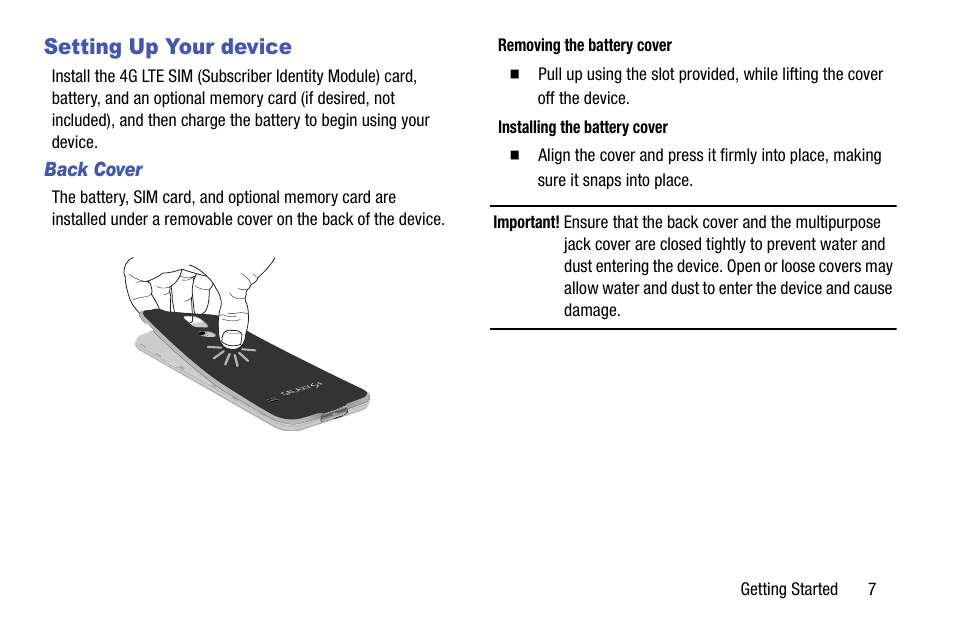 Setting up your device | Samsung SM-G900VZDAVZW User Manual | Page 14 / 167