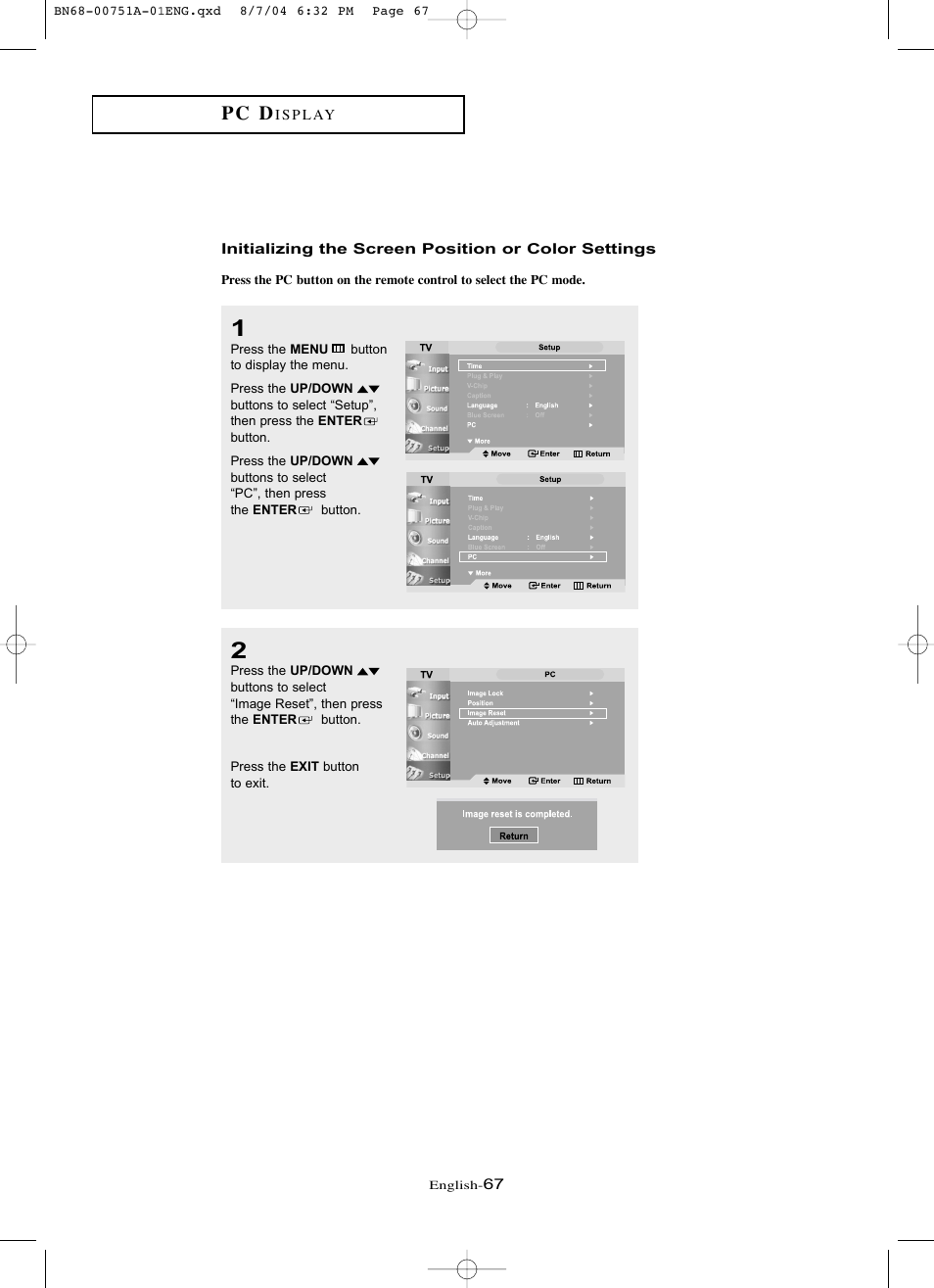 Pc d | Samsung LNP267WX-XAA User Manual | Page 73 / 79