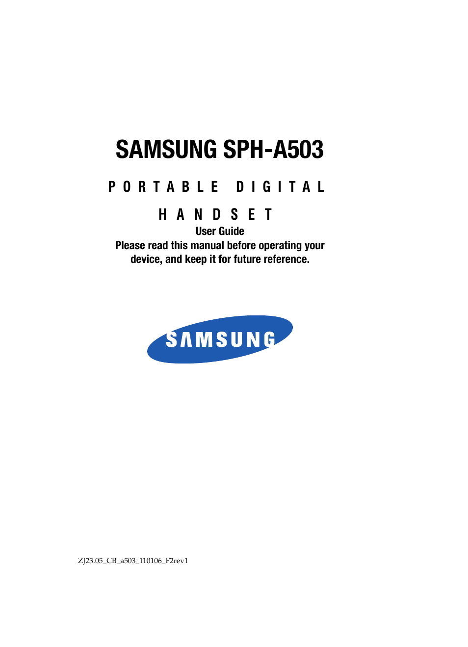 Samsung SPH-A503ZKASKE User Manual | 176 pages
