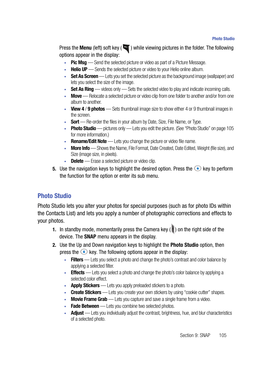 Photo studio | Samsung SPH-A503ZKASKE User Manual | Page 105 / 176