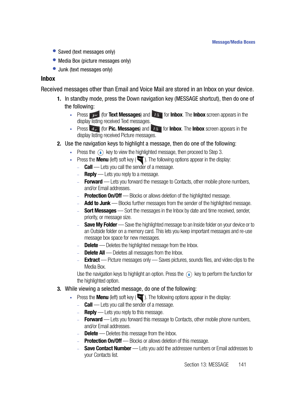 Inbox | Samsung SPH-A503ZKASKE User Manual | Page 141 / 176