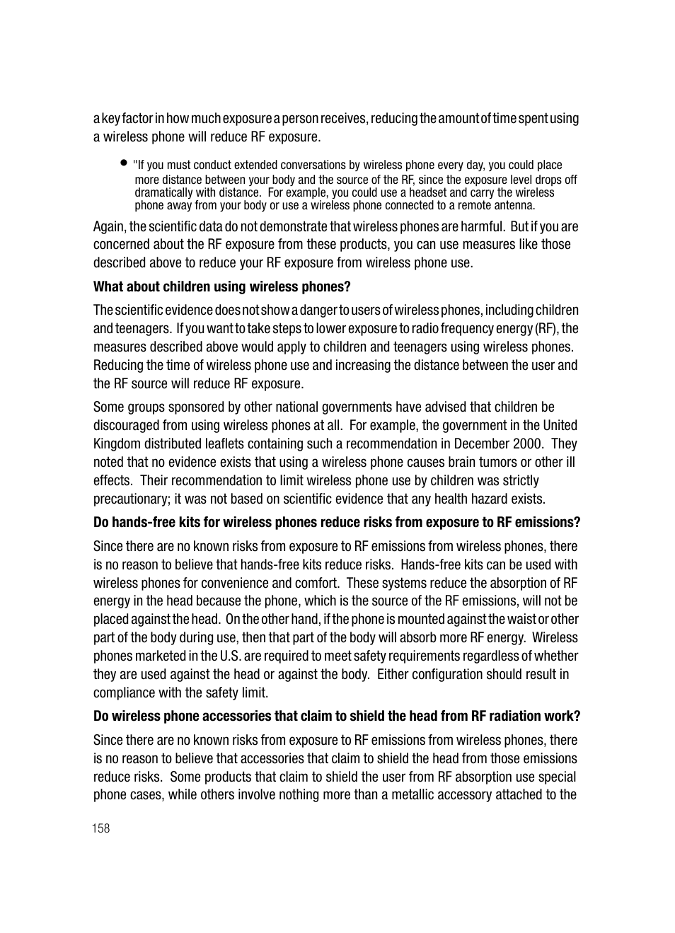 What about children using wireless phones | Samsung SPH-A503ZKASKE User Manual | Page 158 / 176