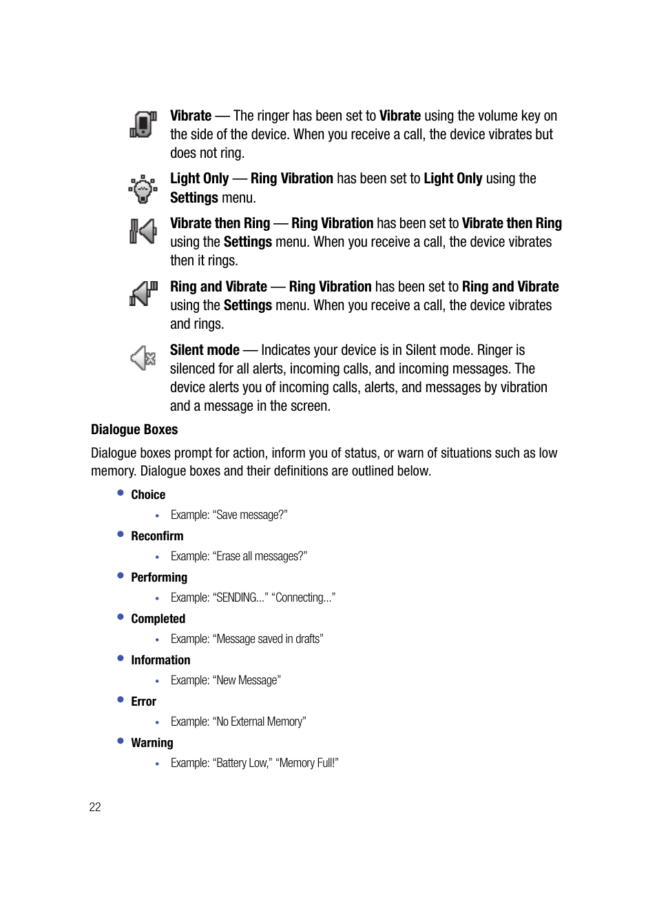 Dialogue boxes | Samsung SPH-A503ZKASKE User Manual | Page 22 / 176