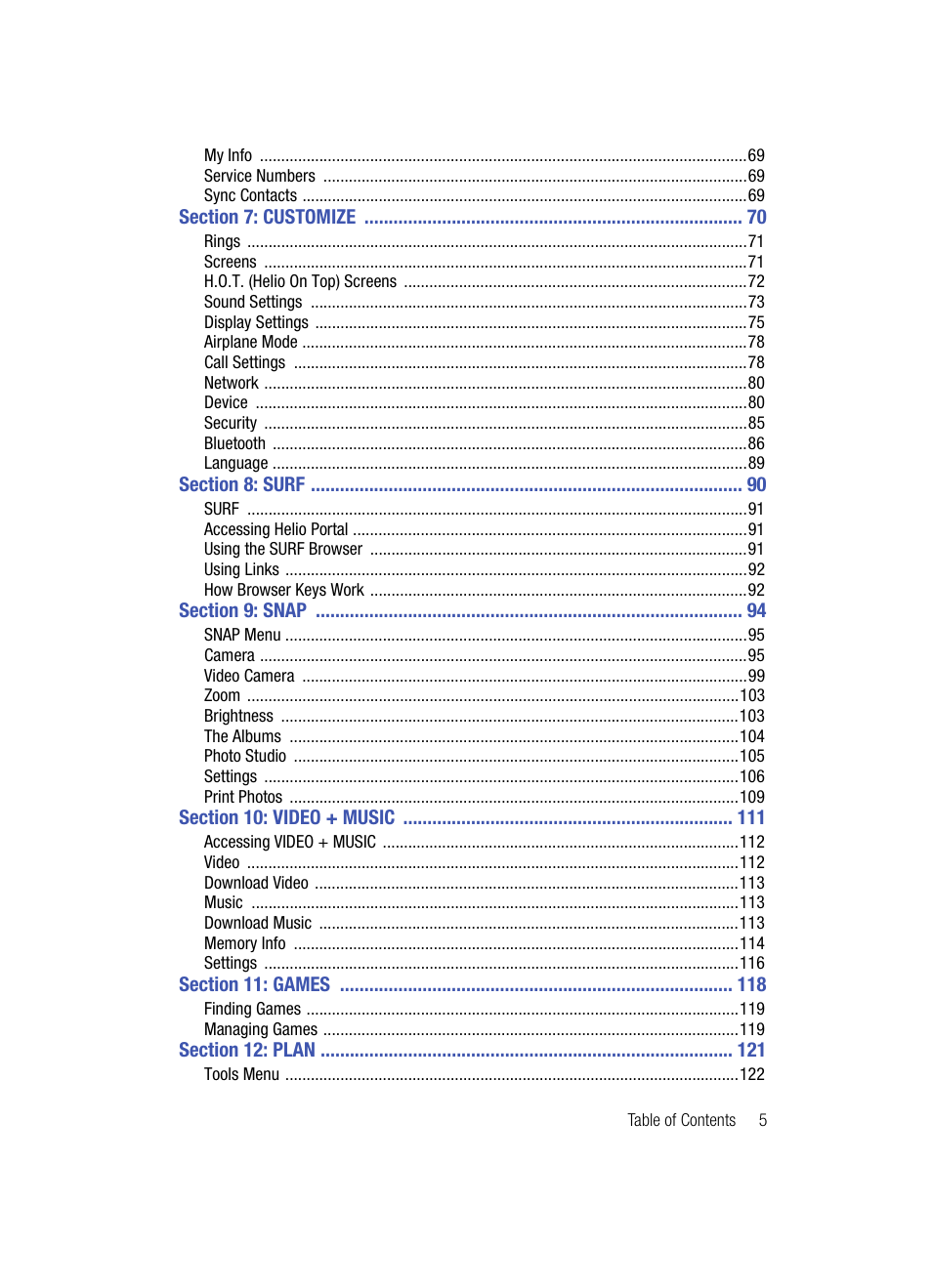 Samsung SPH-A503ZKASKE User Manual | Page 5 / 176