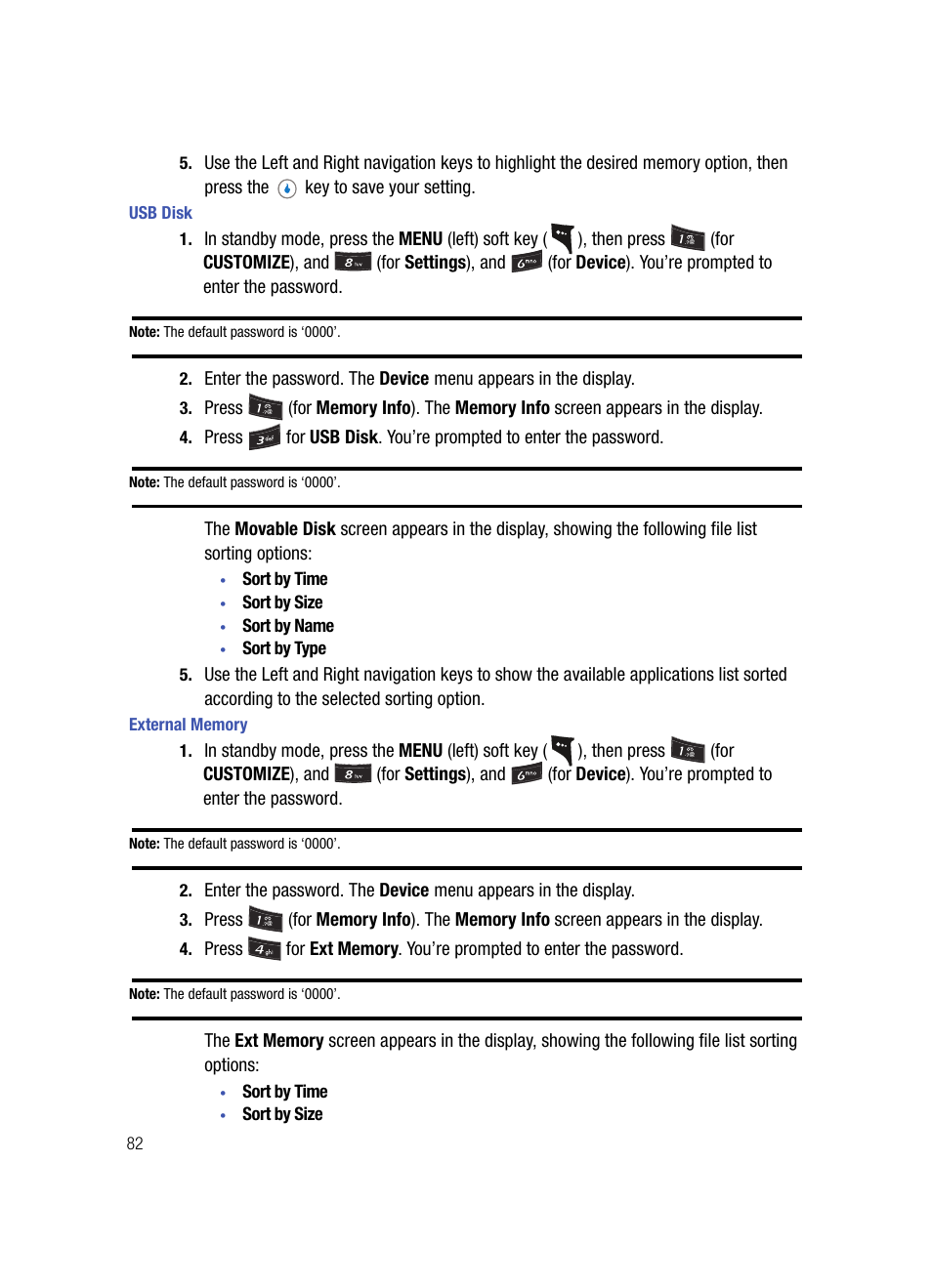 Usb disk, External memory | Samsung SPH-A503ZKASKE User Manual | Page 82 / 176