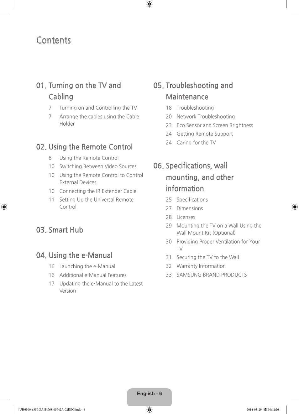 Samsung UN75H6350AFXZA User Manual | Page 6 / 34