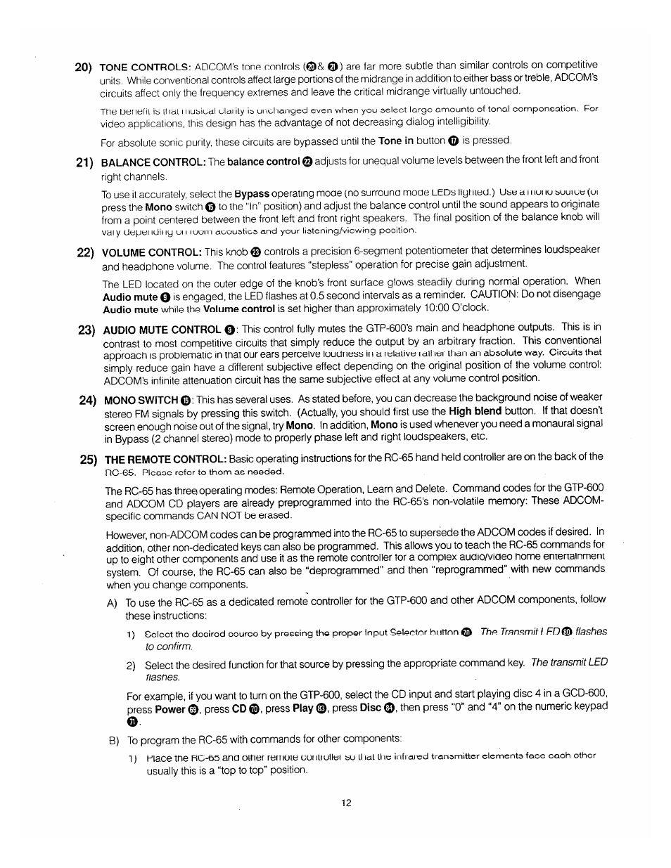 Adcom GTP-600 User Manual | Page 14 / 19