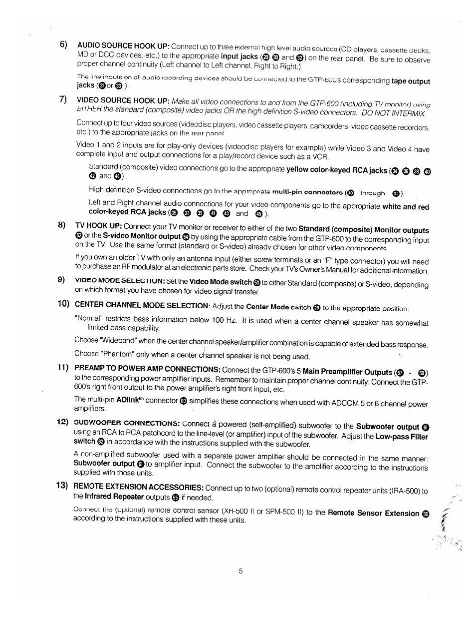 Adcom GTP-600 User Manual | Page 7 / 19