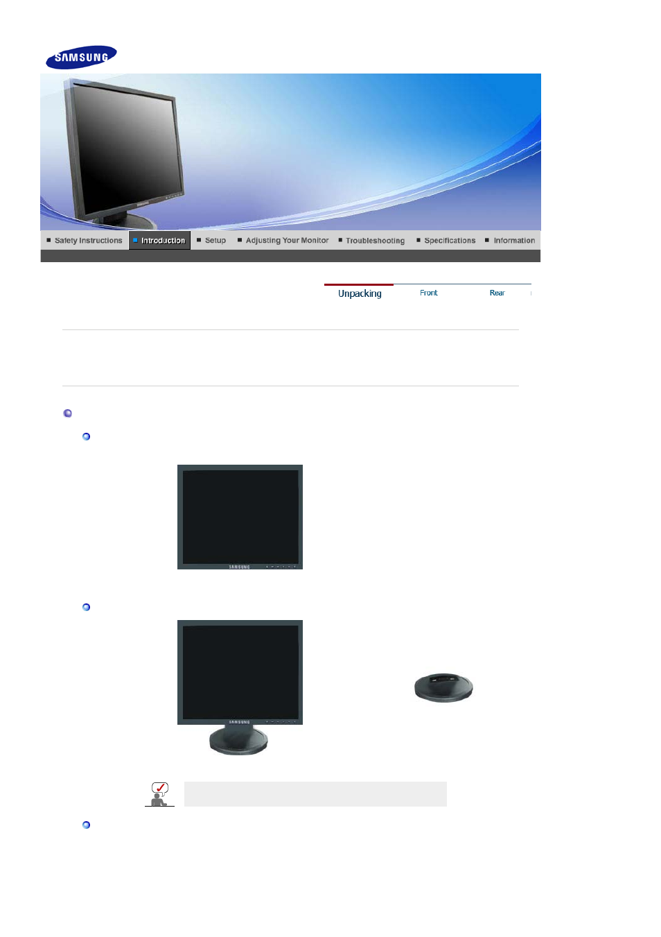 Introduction, Unpacking | Samsung LS19HAXBBQ-XAA User Manual | Page 10 / 77