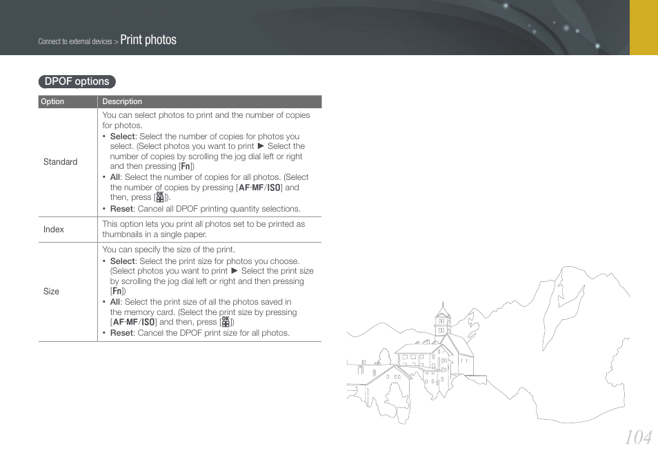 Dpof options, Print photos | Samsung EV-NX100ZBABUS User Manual | Page 105 / 137
