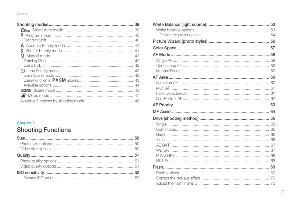 Shooting functions | Samsung EV-NX100ZBABUS User Manual | Page 8 / 137