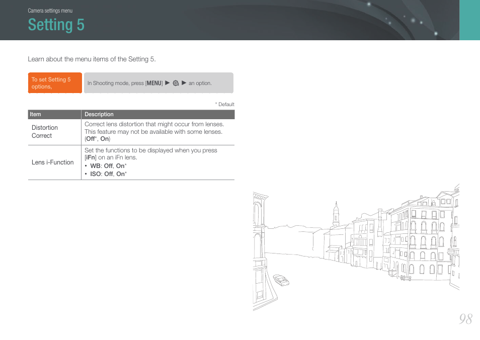 Setting 5 | Samsung EV-NX100ZBABUS User Manual | Page 99 / 137