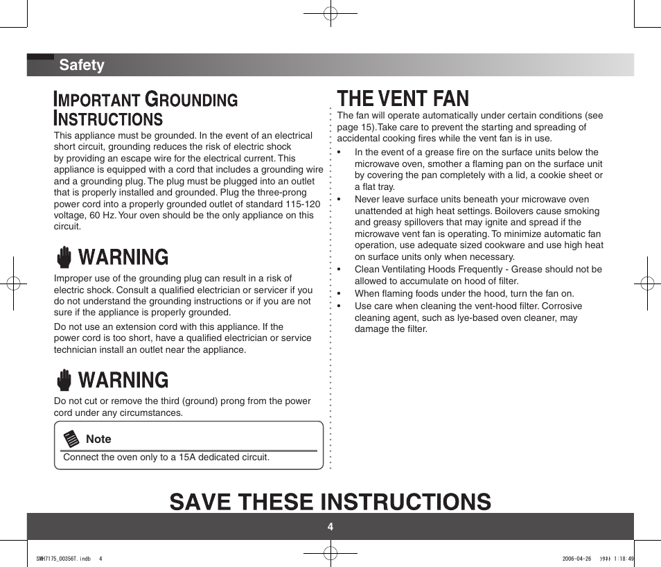 Safety | Samsung SMH7178STF-XAC User Manual | Page 4 / 34