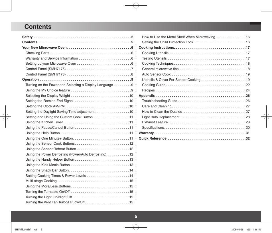 Samsung SMH7178STF-XAC User Manual | Page 5 / 34