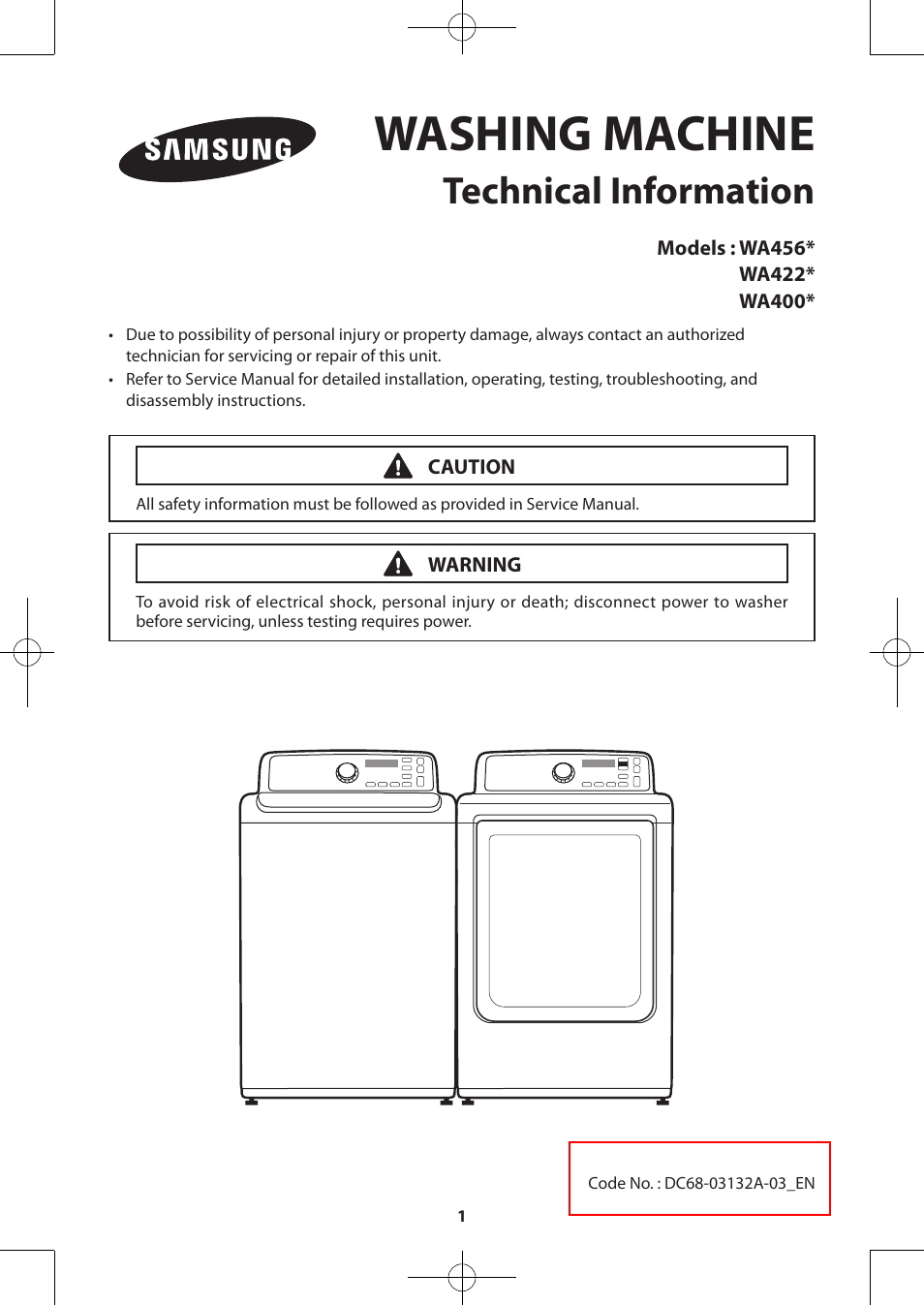 Samsung WA456DRHDWR-AA User Manual | 60 pages