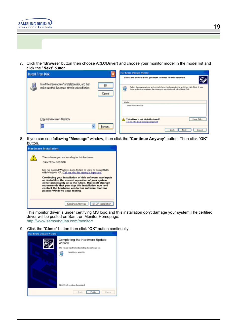 Setup | Samsung PN19LU9L User Manual | Page 19 / 61