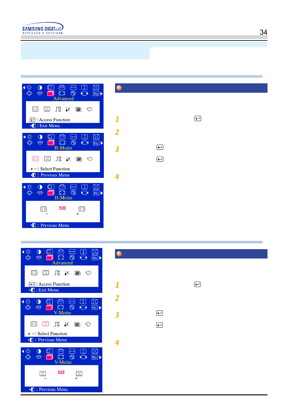 Menu how to adjust, On screen display (osd) menu system | Samsung PN19LU9L User Manual | Page 34 / 61