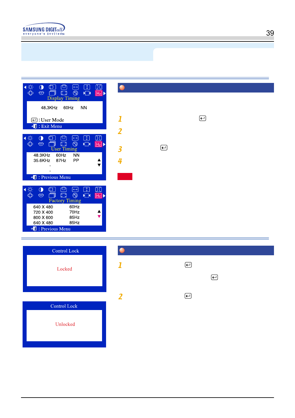 Menu how to adjust | Samsung PN19LU9L User Manual | Page 39 / 61