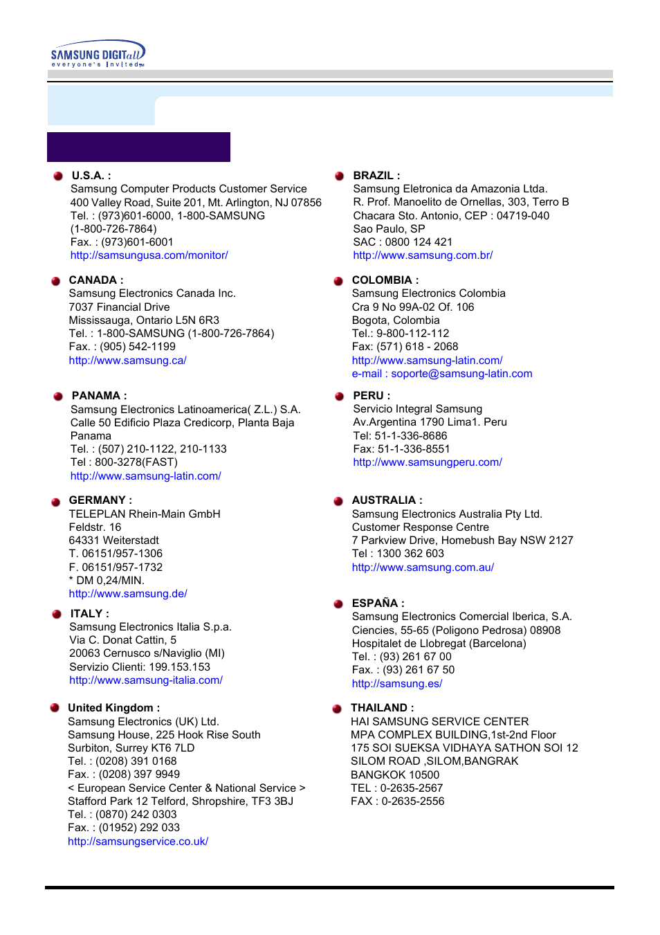 Service, Information | Samsung PN19LU9L User Manual | Page 50 / 61