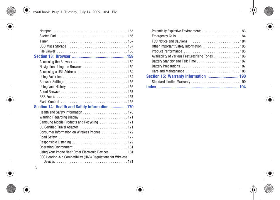 Samsung SCH-U960ZSAVZW User Manual | Page 6 / 201