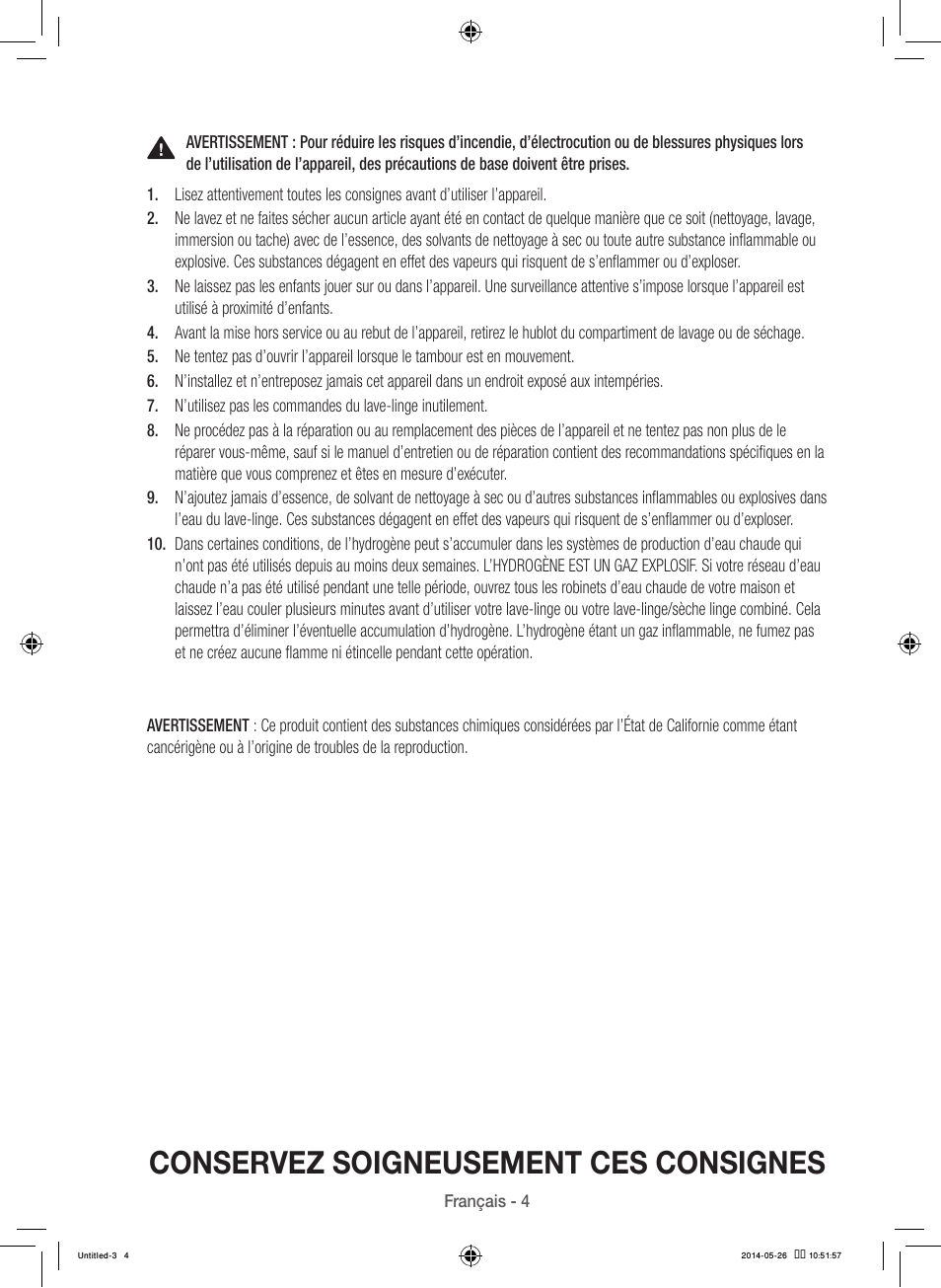 Conservez soigneusement ces consignes | Samsung WB09H7300GP-A1 User Manual | Page 48 / 132