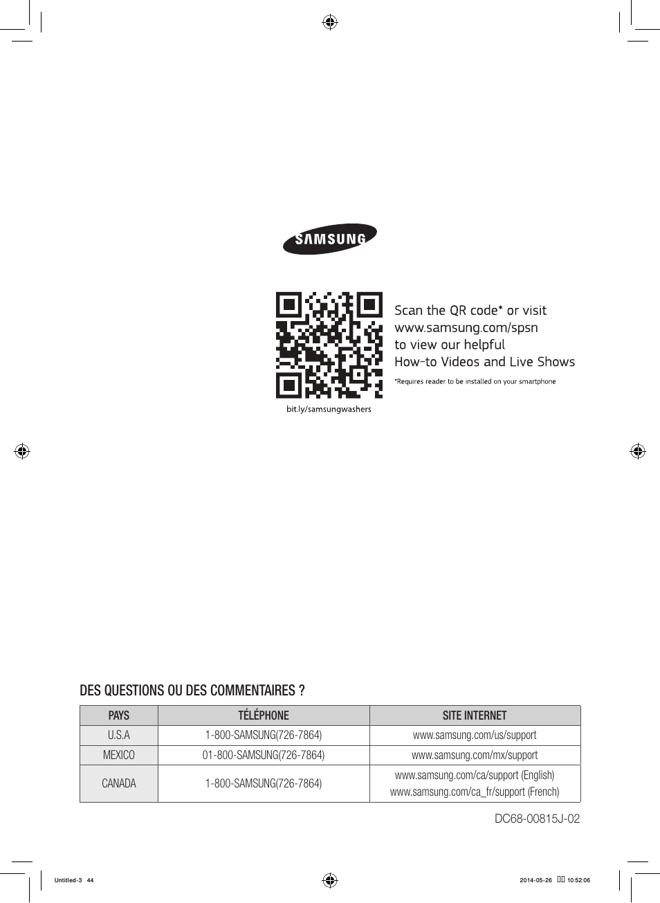 Des questions ou des commentaires | Samsung WB09H7300GP-A1 User Manual | Page 88 / 132