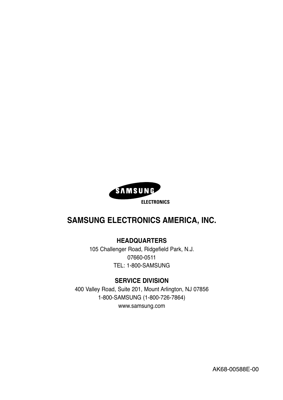 Samsung electronics america, inc | Samsung DVD-VR325-XAA User Manual | Page 90 / 90
