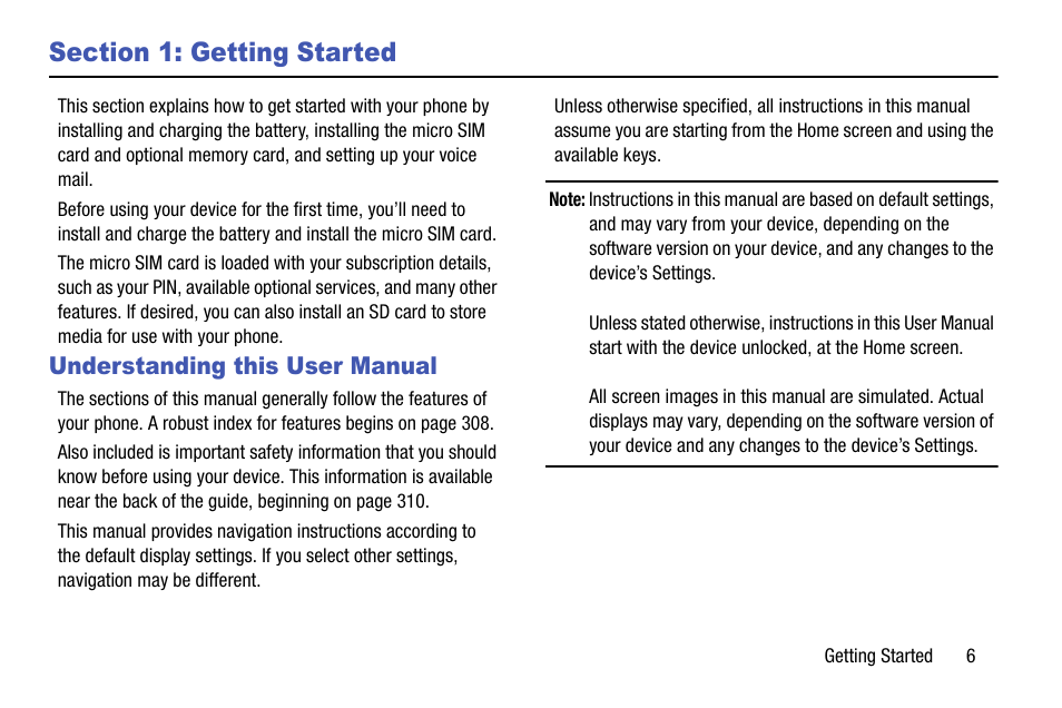 Section 1: getting started, Understanding this user manual | Samsung SM-N900TZKETMB User Manual | Page 13 / 332
