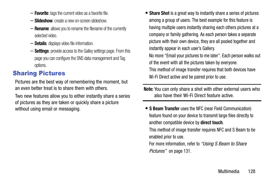 Sharing pictures | Samsung SM-N900TZKETMB User Manual | Page 135 / 332