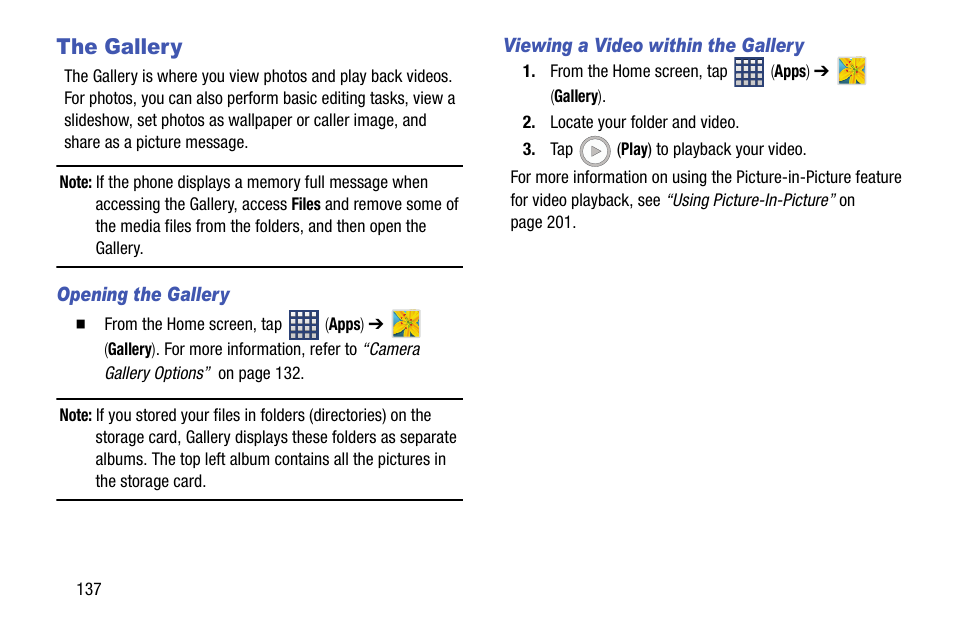 The gallery | Samsung SM-N900TZKETMB User Manual | Page 144 / 332