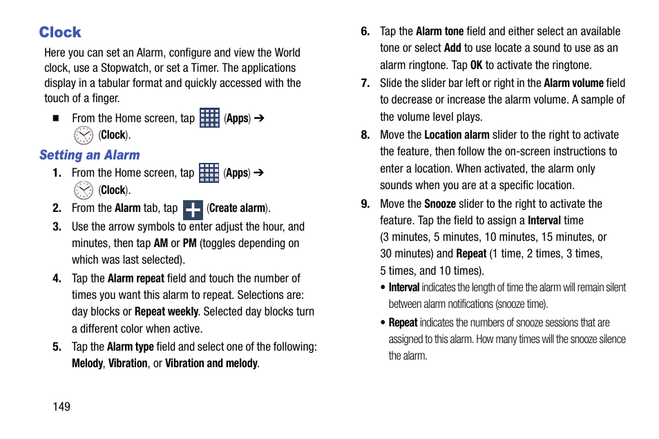 Clock | Samsung SM-N900TZKETMB User Manual | Page 156 / 332